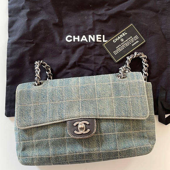 Authentic Chanel Denim Chocolate Bar Quilted Flap - Picture 3 of 17